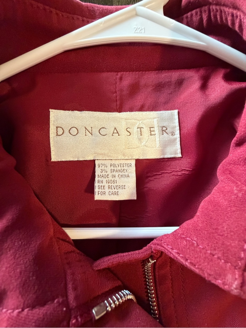 Doncaster Raspberry Red Zip-Front Utility Jacket - Picture 4 of 12